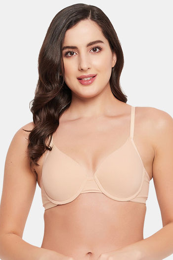 Buy Clovia Padded Wired Medium Coverage T-Shirt Bra - Nude at Rs.714 online