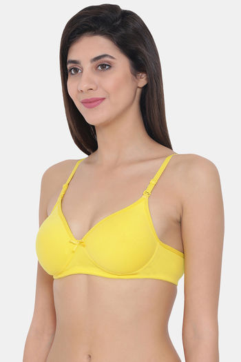 Buy Candour London Wired Medium Coverage Push Up Bra - Yellow Print for  Women Online in India