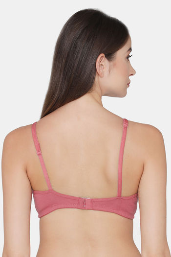 Buy Clovia Double Layered Non Wired Full Coverage Basic Bra - Pink