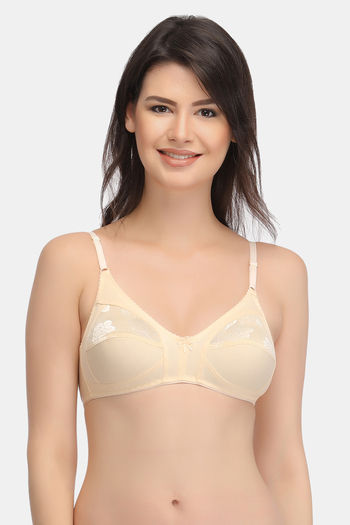 Buy Soie Single Layered Non Wired Full Coverage Bra - Sheer Taupe