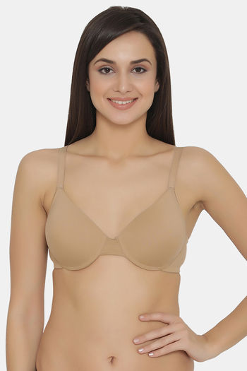 Buy Clovia Double Layered Non Wired Full Coverage Basic Bra - Pink