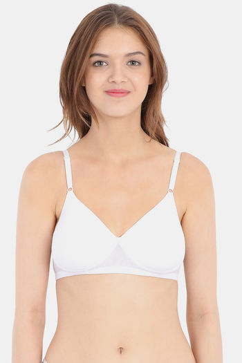 Buy Clovia Lightly Padded Non Wired Full Coverage T-Shirt Bra - White at  Rs.468 online