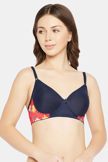 Buy Clovia Lightly Padded Non Wired Full Coverage T-Shirt Bra - Blue at  Rs.588 online