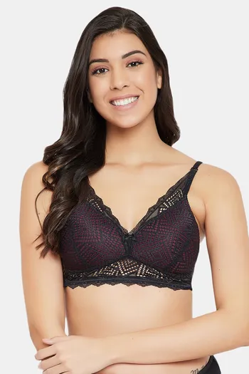 Buy Clovia Padded Non Wired Full Coverage Bralette - Black at Rs.564 online