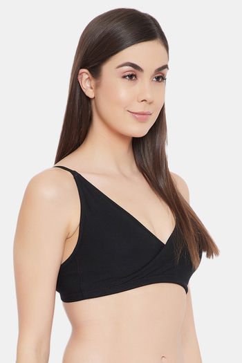 Buy Clovia Lightly Padded Non Wired Full Coverage Maternity / Nursing Bra -  Black at Rs.414 online