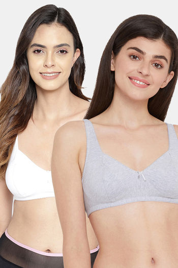 Buy Clovia Cotton Non-padded Non-wired Full Coverage Bra (pack Of 2) Online
