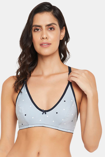 Buy Clovia Double Layered Non Wired Full Coverage T-Shirt Bra - Blue at  Rs.599 online