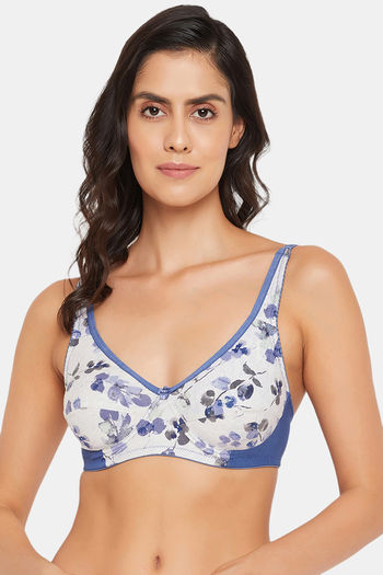 Buy Clovia Double Layered Non Wired Full Coverage T-Shirt Bra - Blue at Rs.599  online