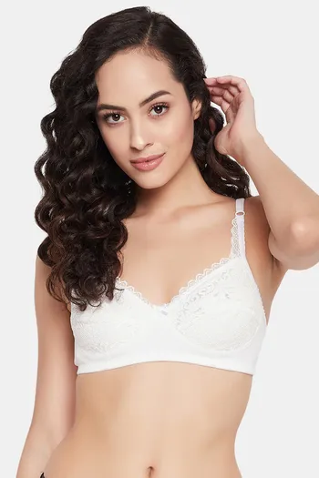 Buy Clovia Double Layered Non Wired Full Coverage T-Shirt Bra - White at  Rs.599 online