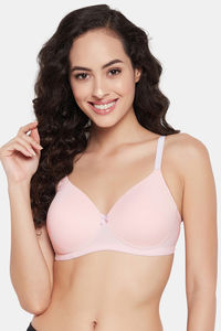 Buy Clovia Lightly Padded Non Wired Full Coverage T-Shirt Bra - Pink