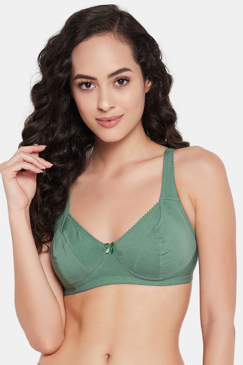 Buy Clovia Double Layered Non Wired Full Coverage T-Shirt Bra - Green at  Rs.353 online