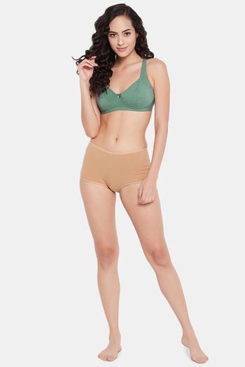 Clovia Double Layered Non Wired Full Coverage T-Shirt Bra - Green