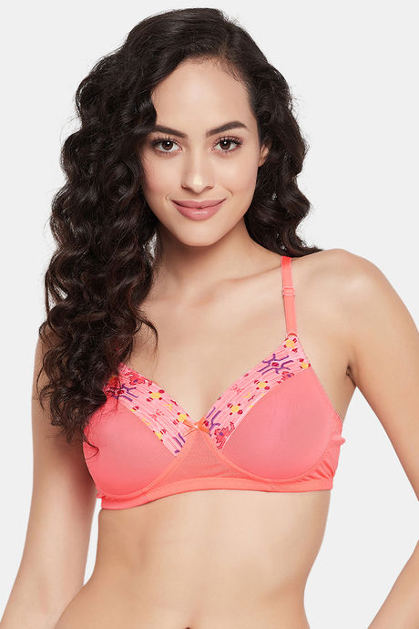 Buy Clovia Lightly Padded Non Wired Full Coverage T-Shirt Bra - Peach at Rs.588  online