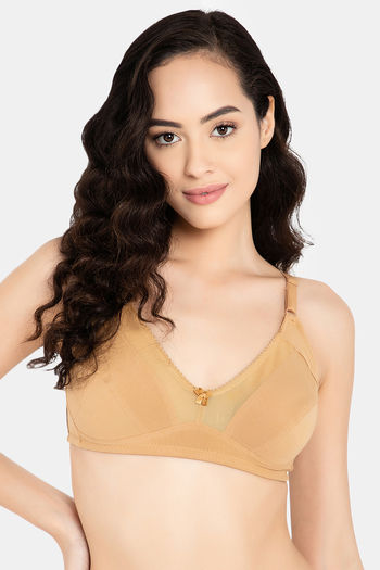 Buy Clovia Double Layered Non Wired Full Coverage T-Shirt Bra - Nude at Rs.353  online