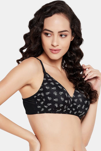 Clovia Women's Cotton Solid Lightly Padded Full Cup Wire Free Maternity Bra  - Black