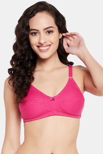 Clovia Women's Cotton Non-Padded Non-Wired Full Cup Bra - Pink