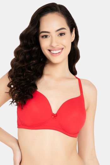 Clovia Non-Padded Non-Wired Full Cup T-shirt Bra in Red - Cotton Rich Women  Everyday Non Padded Bra - Buy Clovia Non-Padded Non-Wired Full Cup T-shirt  Bra in Red - Cotton Rich Women