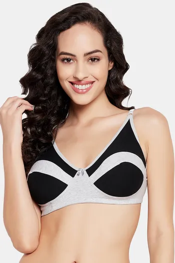 Buy Clovia Padded Non-Wired Full Coverage T-Shirt Bra - Grey at Rs