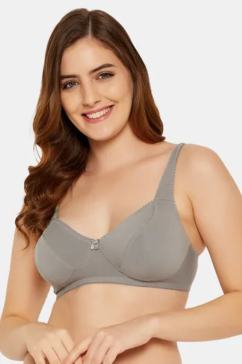 Buy Clovia Non-Padded Non-Wired Full Cup Bra in Grey - Cotton