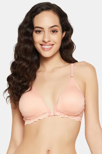 Buy Clovia Double Layered Non Wired Medium Coverage T-Shirt Bra - Peach at  Rs.599 online