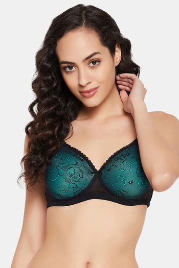 Buy Clovia Lightly Padded Non-Wired Full Coverage T-Shirt Bra - Teal at  Rs.1199 online