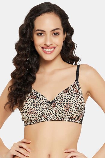 Buy Clovia Lace Padded Non-Wired Full Coverage Bra In Nude online