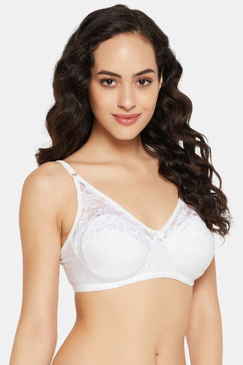 Buy Non-Padded Non-Wired Full Cup Cami Bra in White - Cotton