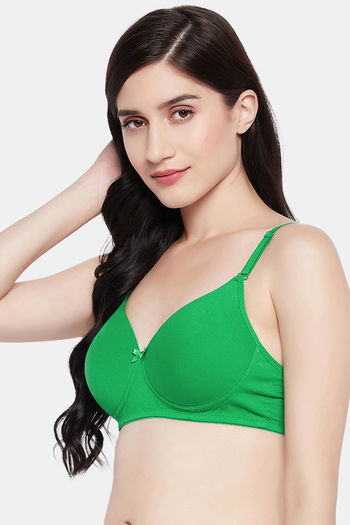 Buy Clovia Padded Non Wired Full Coverage T-Shirt Bra - Green at Rs.588  online