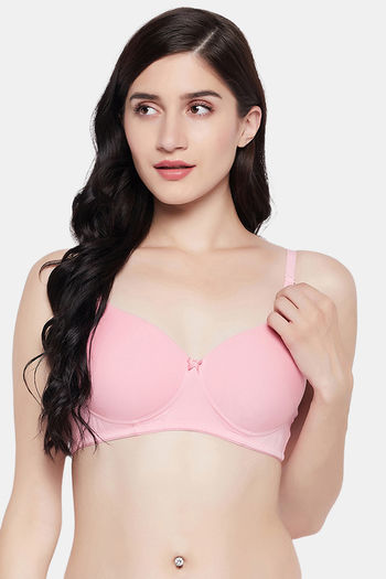 Buy Clovia Padded Non Wired Medium Coverage T-Shirt Bra - Pink at Rs.1199  online