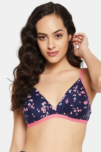 Buy Clovia Double Layered Non Wired Medium Coverage T-Shirt Bra - Blue at Rs .353 online