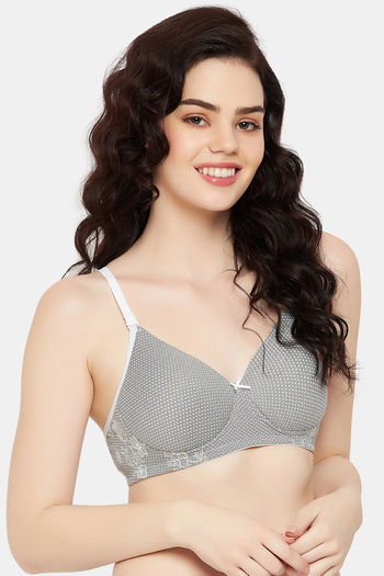 Buy Padded Non-Wired Full Cup Bee Print Teenage T-shirt Bra in Light Grey -  Cotton Online India, Best Prices, COD - Clovia - BB0023E01