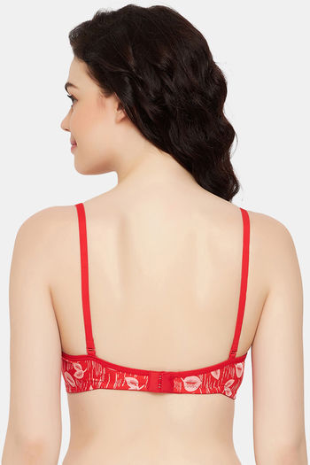 Buy Clovia Padded Non-Wired Full Coverage T-Shirt Bra - Red at Rs