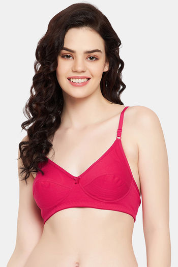 Buy CLOVIA Pink Non-Wired Adjustable Strap Non-Padded Women's T-Shirt Bra