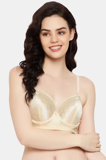 Buy Clovia Padded Wired Full Coverage Push-Up Bra - Beige at Rs