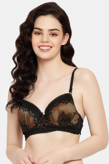 Buy Comfy Push-Up Bra in Black Color with Funky Prints Online India, Best  Prices, COD - Clovia