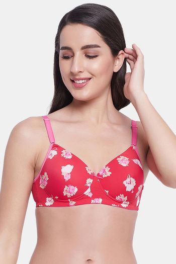 Buy Clovia Red Lace Full Coverage Non-Wired T-Shirt Bra for