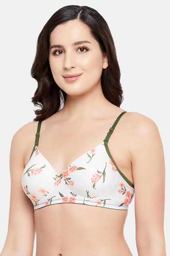 Buy Clovia Padded Non-Wired Full Coverage T-Shirt Bra - White at Rs.539  online