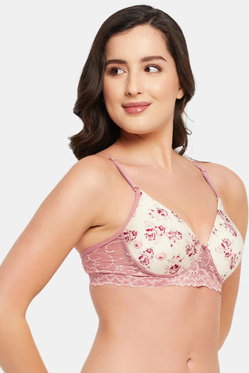 Buy Clovia Padded Non-Wired Full Coverage T-Shirt Bra - Pink at Rs.539  online