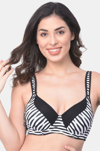 Buy Clovia Padded Wired Full Coverage T-Shirt Bra - Black at Rs