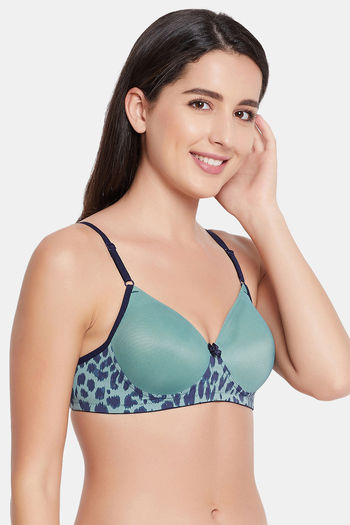 Buy Clovia Padded Non Wired Full Coverage T-Shirt Bra - Green at Rs.588  online