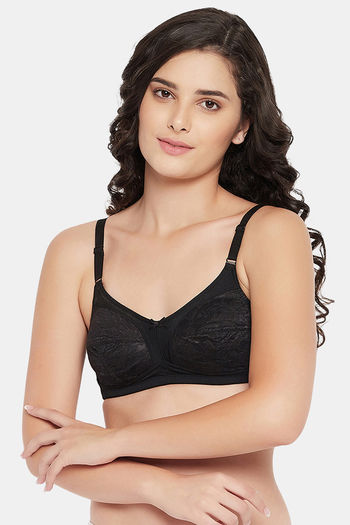 Buy Clovia Double Layered Non-Wired Full Coverage T-Shirt Bra - Black at  Rs.489 online