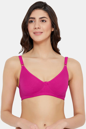 Cotton Rich Non-padded Full Support Bra In Pink, Bras :: All Bras