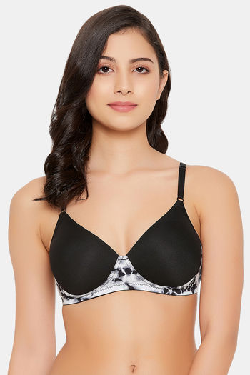 Buy Clovia Padded Non Wired Full Coverage T-Shirt Bra - Black at Rs.588  online