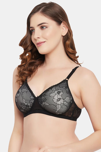 Buy Clovia Padded Non-wired Full Cup Multiway Bra In Dark - Lace