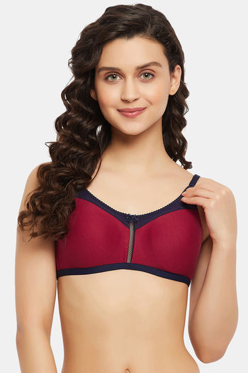Buy Clovia Double Layered Non-Wired Full Coverage T-Shirt Bra - Pink