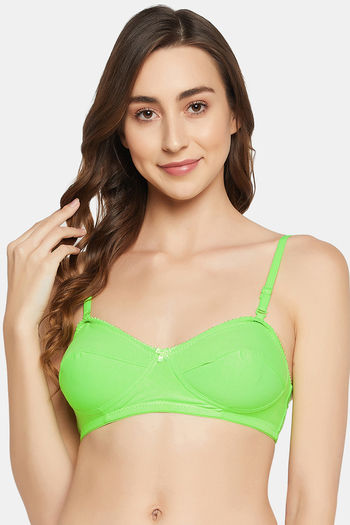 Buy Clovia Double Layered Non-Wired Full Coverage T-Shirt Bra - Green at  Rs.353 online