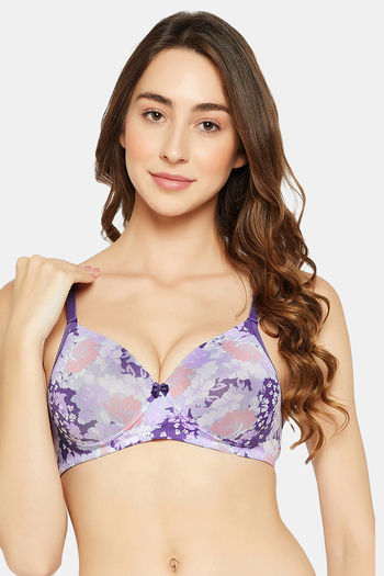 Buy Clovia Padded Wired Full Coverage T-Shirt Bra - Purple at Rs.588 online