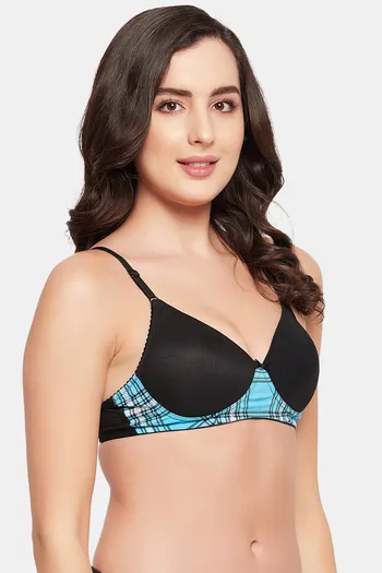 Buy Padded Non-Wired Demi Cup Multiway Balconette Bra in Dark Grey