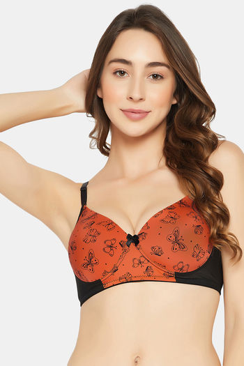 Buy Clovia Padded Non Wired Full Coverage T-Shirt Bra - Red at Rs.588  online