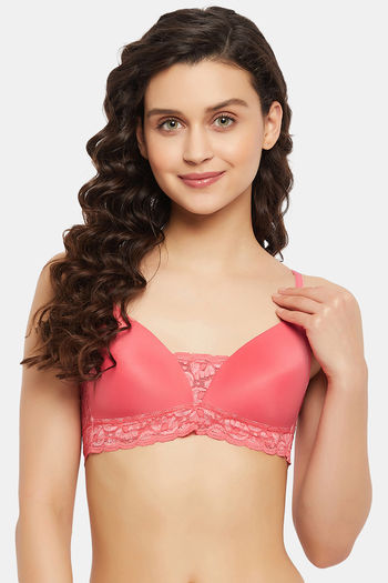 Buy Clovia Padded Non Wired Full Coverage T-Shirt Bra - Pink at Rs.1199  online